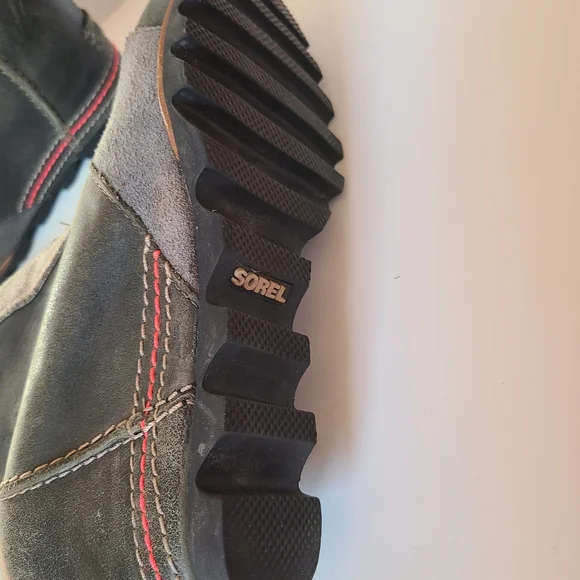 Sorel Cate The Great Wedge Tall Stylish Lace-Up Boots with Red Stitching - Picture 7 of 14